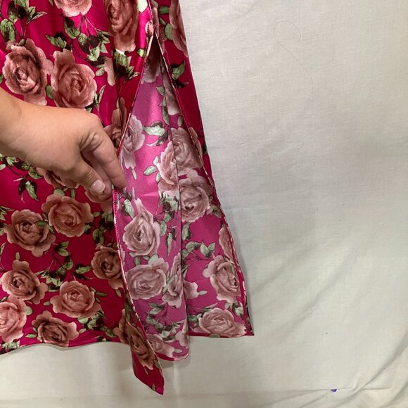 NWT Wild Fable Women XXL Red Floral Cap Sleeve Satin Maxi Bodycon Holiday Dress - Picture 10 of 14